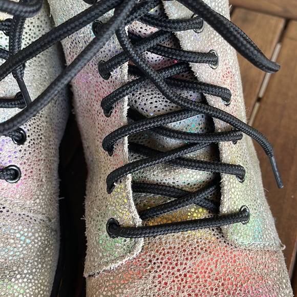 Dr. Martens , 1460 Pascal Y, rainbow iridescent combat boots. Lace up, Zip. - Picture 12 of 14